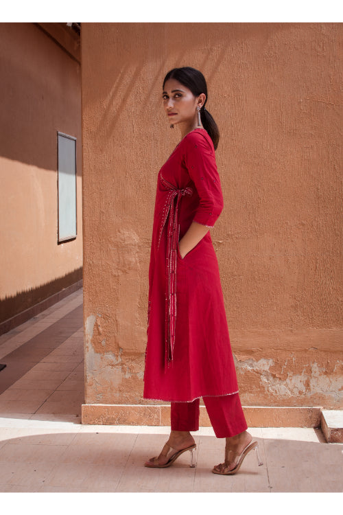 Urmul Hoor Hand Embroidered Chanderi Kurta Pant Set For Women Online