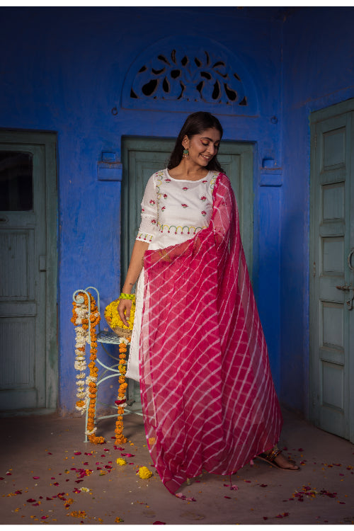 Urmul 'Khalq' Pure Cotton Kurti set.(Kurti,Pant and Dupatta)