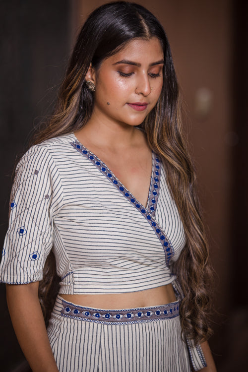 Urmul 'Neshama' Handloom Embroidered Skirt and top set (2pc skirt and top)