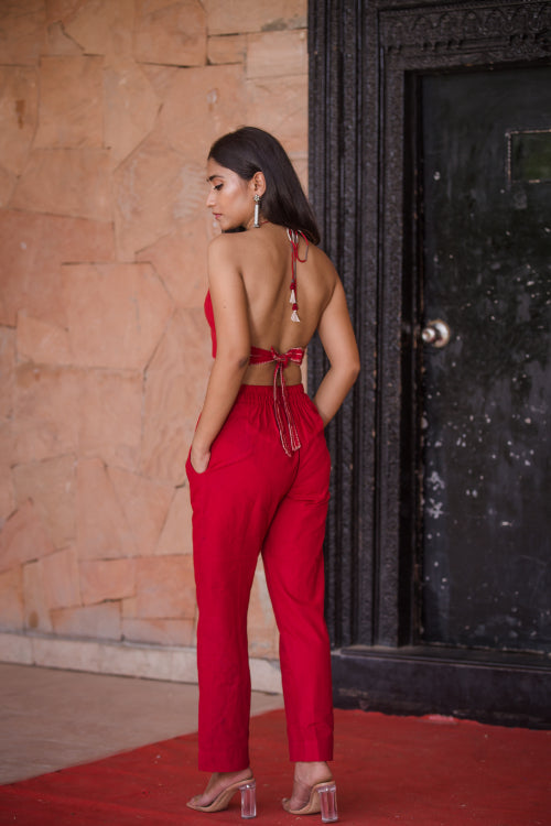 Urmul'Piharavaa' Laal ishq Cotton halter blouse