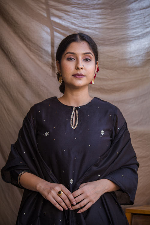 Urmul'Souma' Festive' Chanderi Kurti.(3Pc Kurta,Sharara And Dupatta Set)