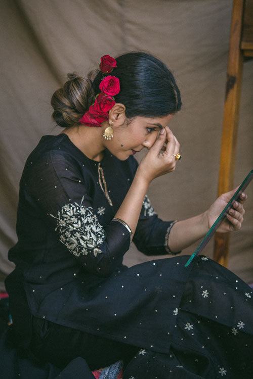 Urmul'Souma' Festive' Chanderi Kurti.(3Pc Kurta,Sharara And Dupatta Set)