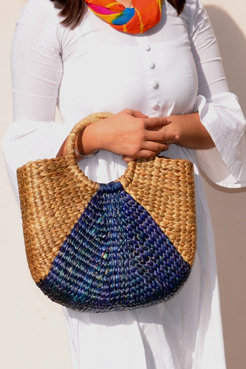 Dharini Water Hyacinth Designer Bag (Indigo)