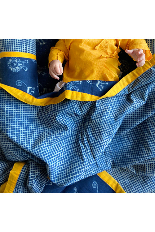 Whitewater Kids Organic Gift Set - Zoo Dohar,Mustard Seed Pillow And Bolster With Maracas