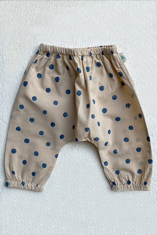 Unisex Organic Indigo Beige Jabla With Polka Pants Whitewater Kids