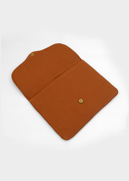 Zaina By Ctok Corsage- Aari Embroidered Laptop Sleeve BrownSize : 15.5" by 11"