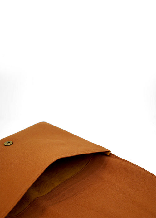 Zaina By Ctok Corsage- Aari Embroidered Laptop Sleeve BrownSize : 15.5" by 11"