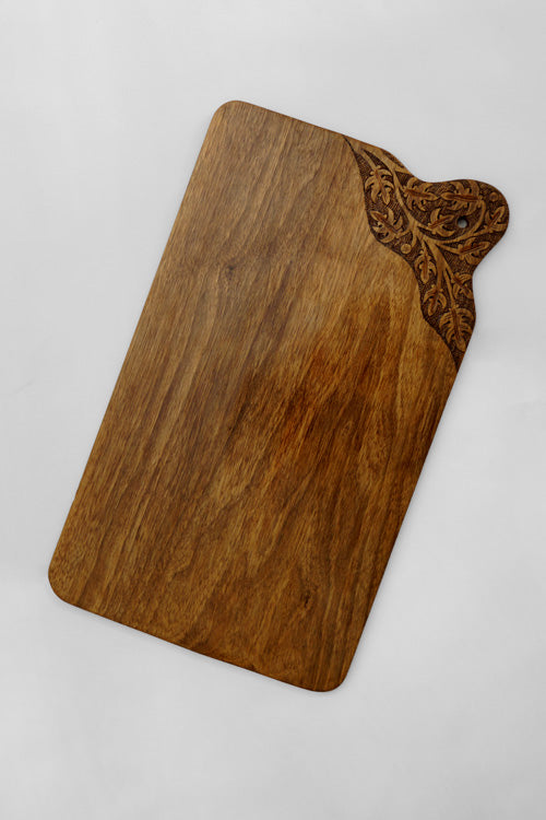 Zaina By Ctok Corner Walnut Wood Cheese Platter