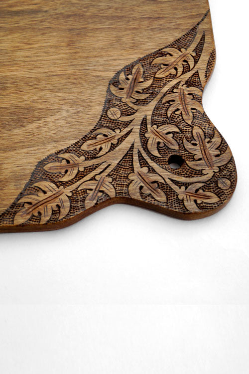 Zaina By Ctok Corner Walnut Wood Cheese Platter