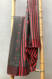 Diya Extra Weft Handwoven Red Black Cotton Saree Online
