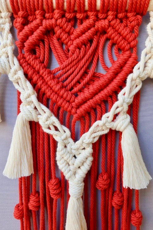 House of Macrame Handcrafted Macrame 'Heart-beat' Wall-Hanging