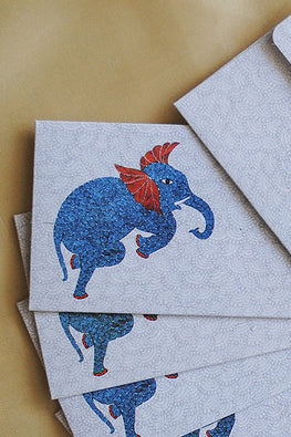 Ekibeki Gond Envelope Set Of 6 - Elephant