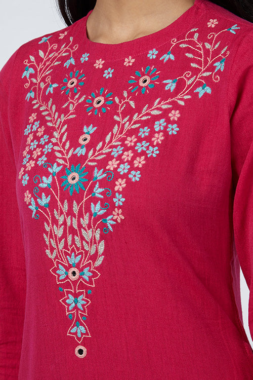 Okhai 'Gulmarg' Embroidered Cotton Handloom Dress