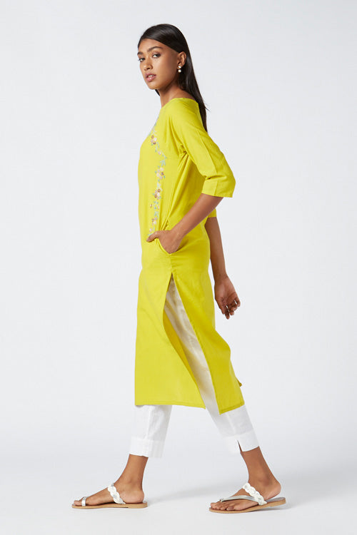 Okhai 'Surya' Embroidered Cotton Kurta