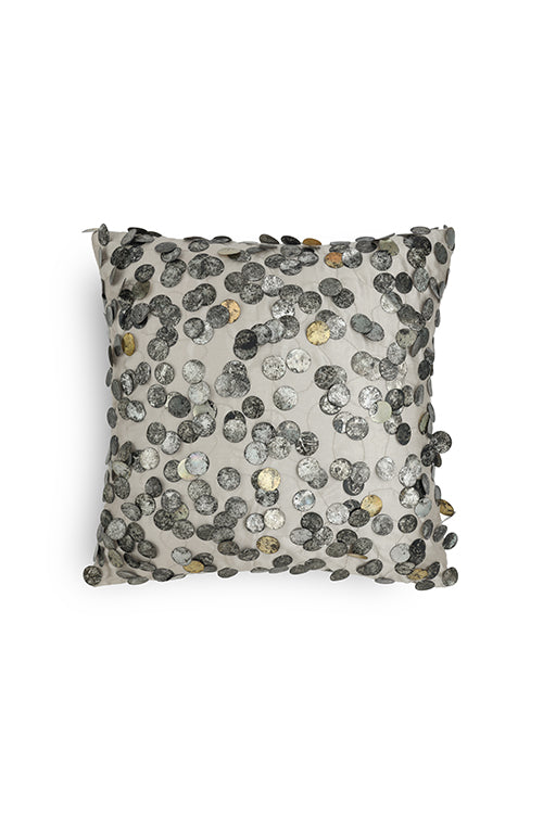 Onset Homes Tara Hand Embroidered Cushion-Silver
