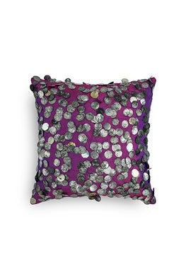 Tara Hand Embroidered Cushion-Imperial Purple