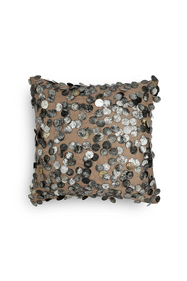 Tara Hand Embroidered Cushion-Beige