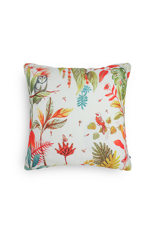 Onset Homes Bagicha Hand Embroidered Cushion-Rust