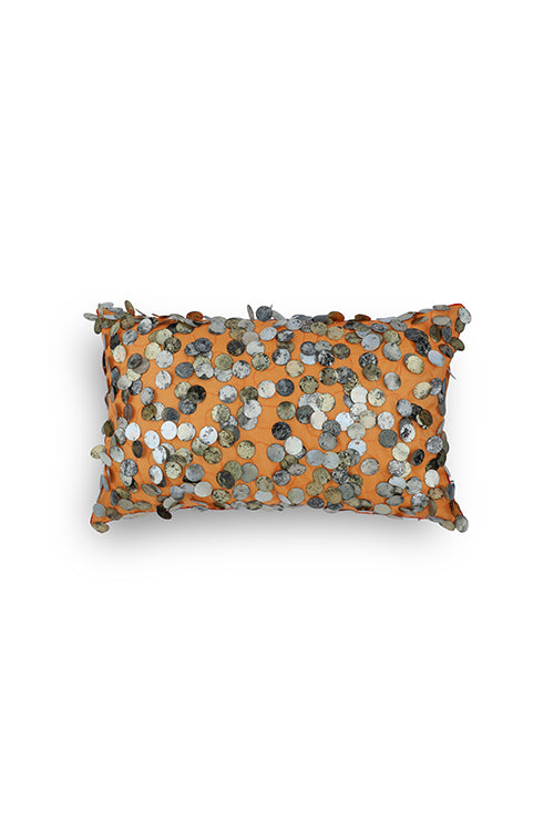 Tara Hand Embroidered Cushion-Orange