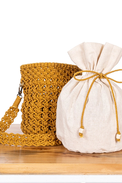 On-The-Go Hand-Knotted Bucket Bag
