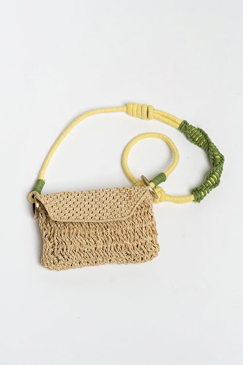 One 'O' Eight Knots Glee Raffia Mini Bag - Beige
