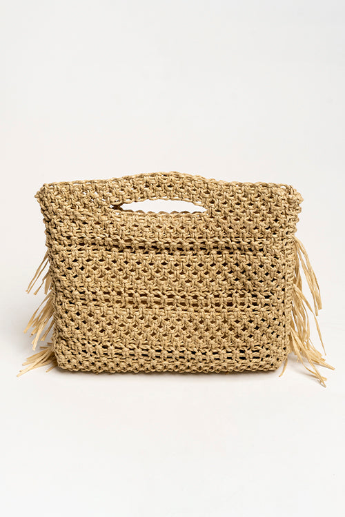 One 'O' Eight Knots Luna Raffia Bag