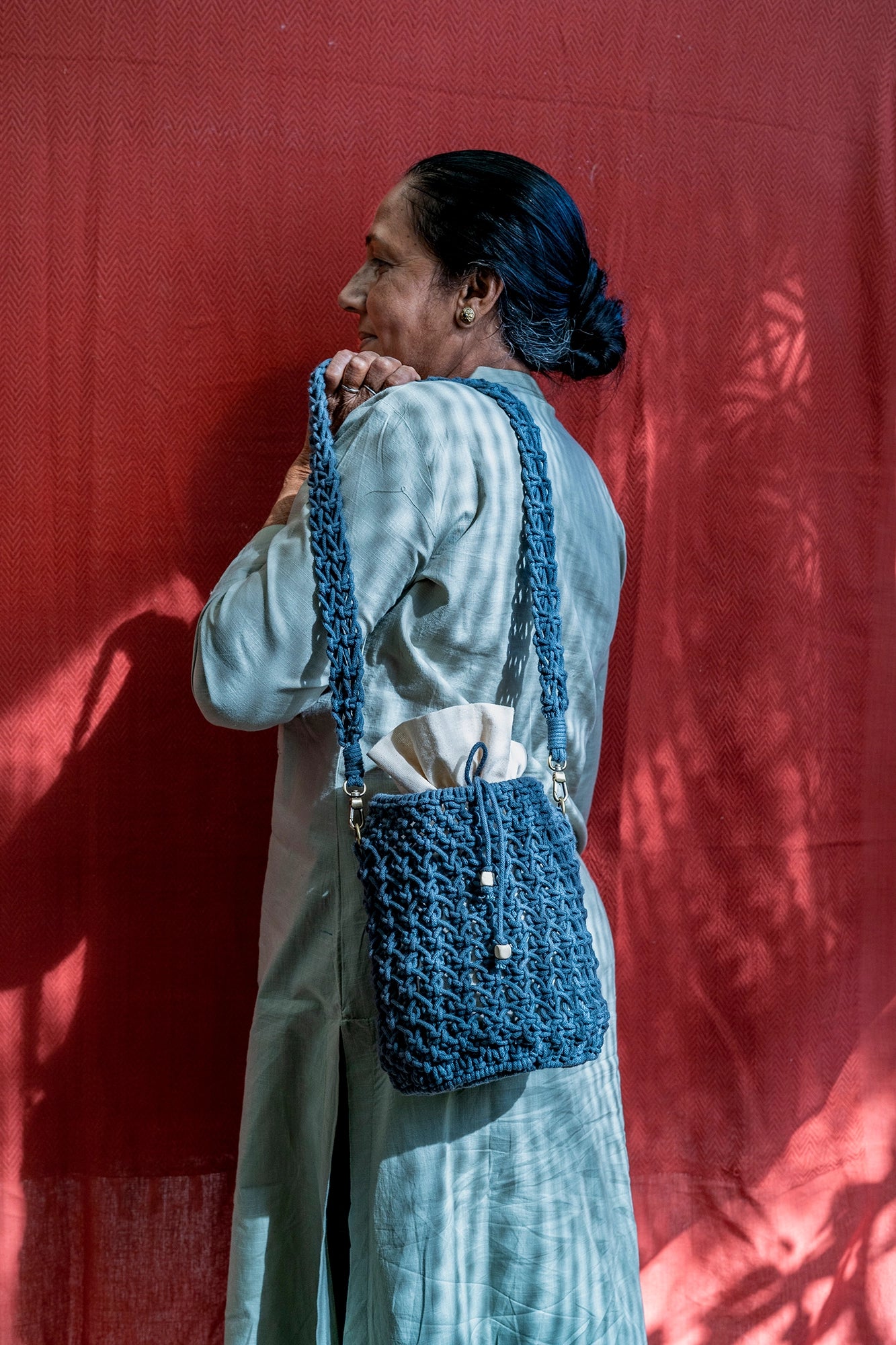 On-The-Go Hand-Knotted Bucket Bag