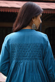 Dharan "Raag Smock Tunic" Blue Block Printed Tunic
