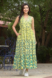 Dharan "Gulmohar Dress" Yellow Block Printed Dress