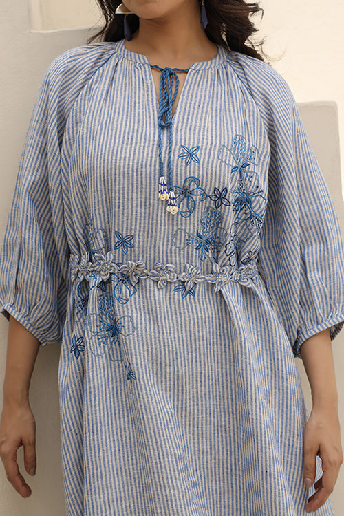 Dharan Linen Delo Blue Dress