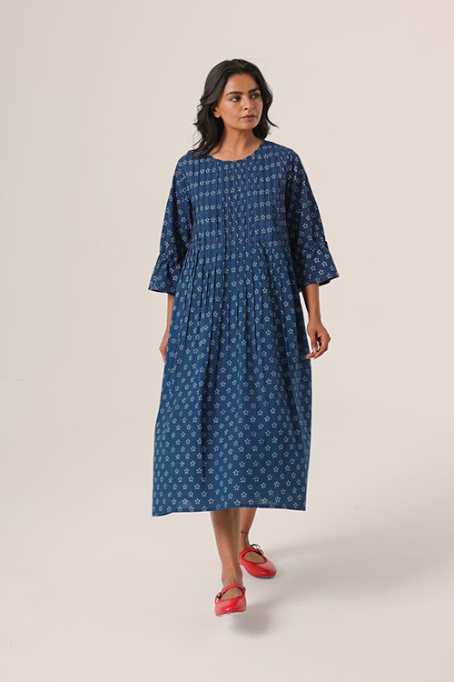 Dharan "Indigo Juhi Pleat Dress"