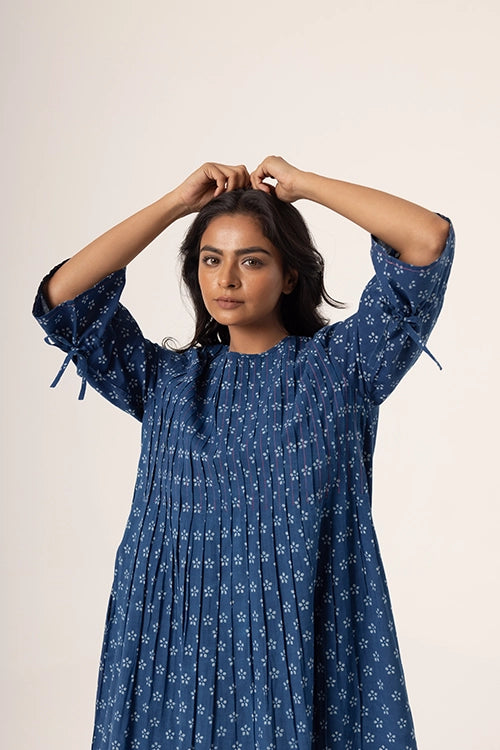 Dharan "Indigo Juhi Pleat Dress"