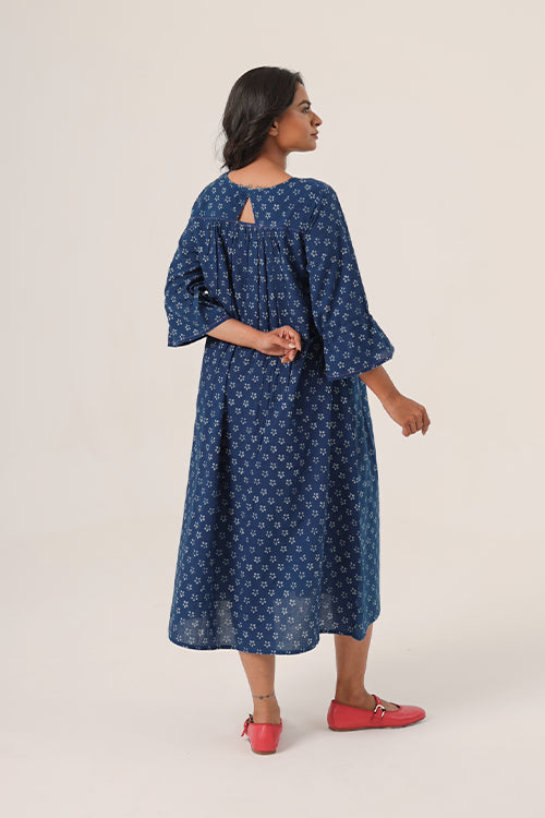 Dharan "Indigo Juhi Pleat Dress"