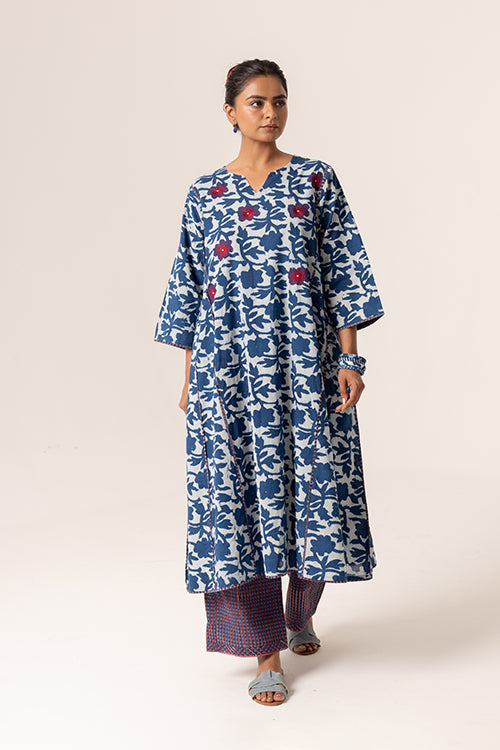 Dharan "Indigo Phool Kurta"