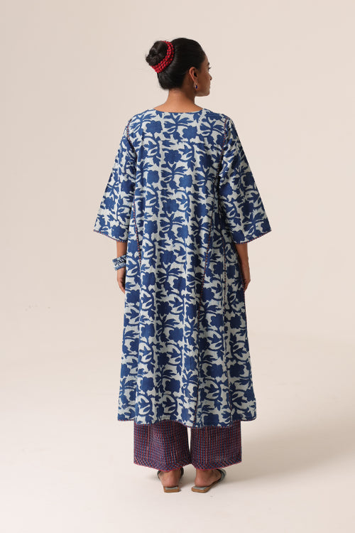 Dharan "Indigo Phool Kurta"