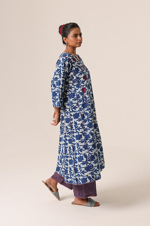 Dharan "Indigo Phool Kurta"