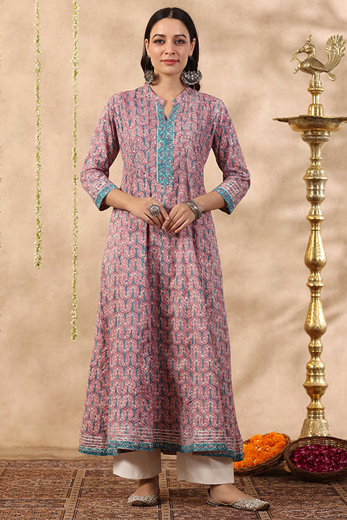 Shuddhi Purple And Teal Green Piece Kurta And Duppatta Set