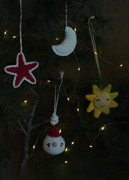 Himalayan Blooms Handmade Crochet Christmas Ornaments Set of 4