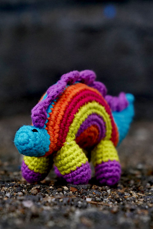 Himalayan Blooms Hand Made Crochet Soft Toys - Colored Dinosaur