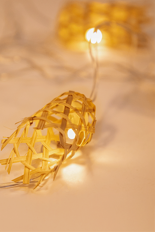 Greenkraft Bell Handcrafted bamboo Natural String Light