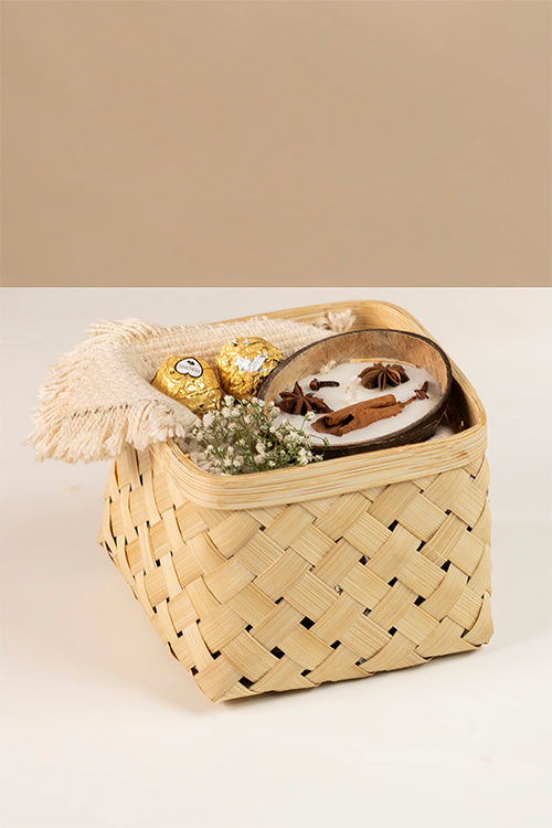 Greenkraftaurea Handcrafted Bamboo Basket - Set Of 2