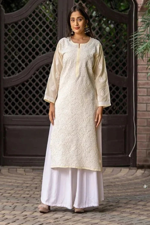 Craftroots All-Over Chikankari Embroidered Kurta