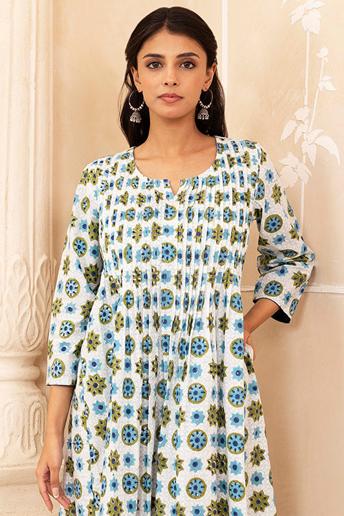 Shuddhi White Pleated Dress