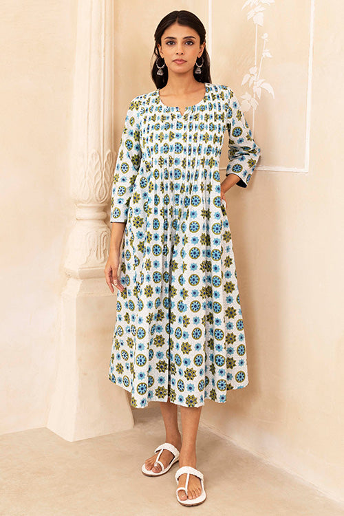 Shuddhi White Pleated Dress