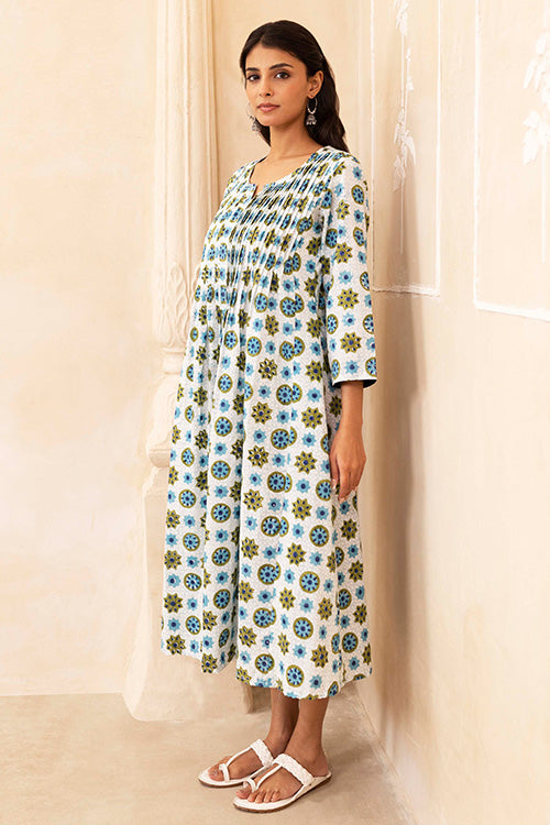 Shuddhi White Pleated Dress