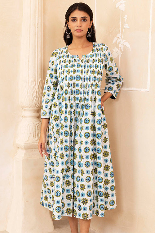 Shuddhi White Pleated Dress
