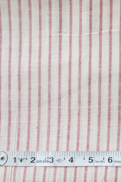 Moralfibre 100% Cotton Handspun Handwoven Red Organic Stripe Fabric