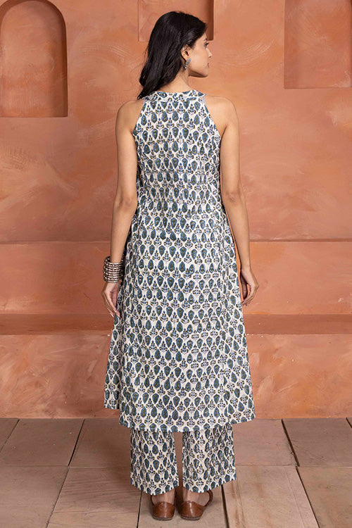 Shuddhi Indigo and Olive 3 Piece Set