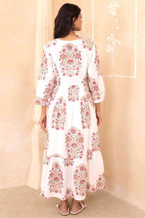 Shuddhi White Mughal Motif Dress