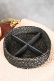Handmade Sabai Grass Jewellery Box - Black